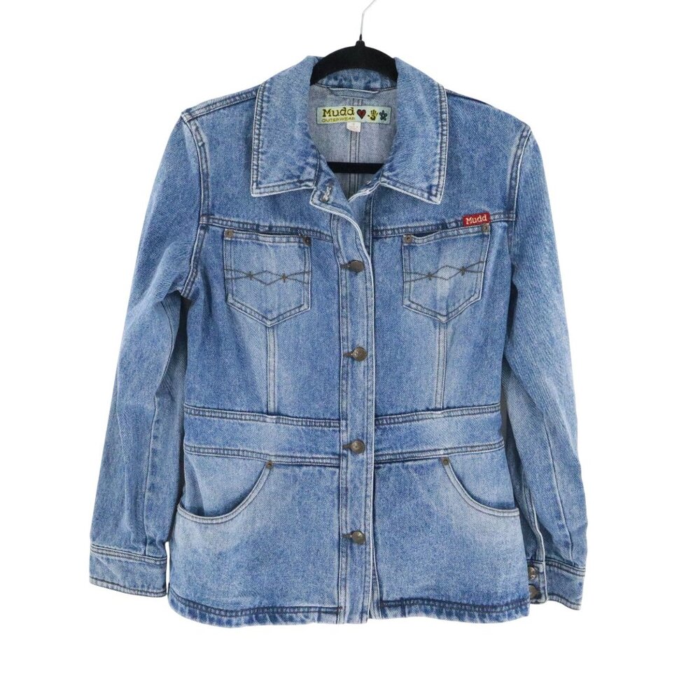Mudd Jean Jacket Womens S Blue Y2K‎ Grunge Casual Chore Coat Vintage 90's
